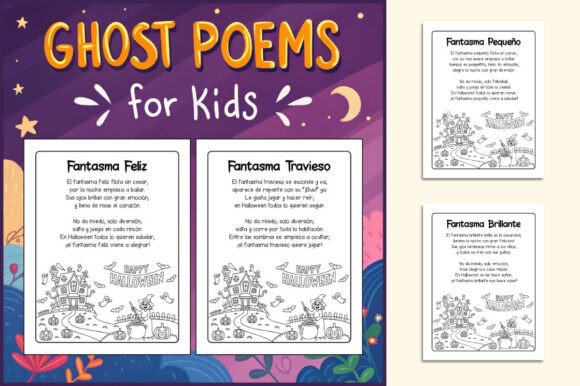 Spanish Halloween Ghost Poems for Kids