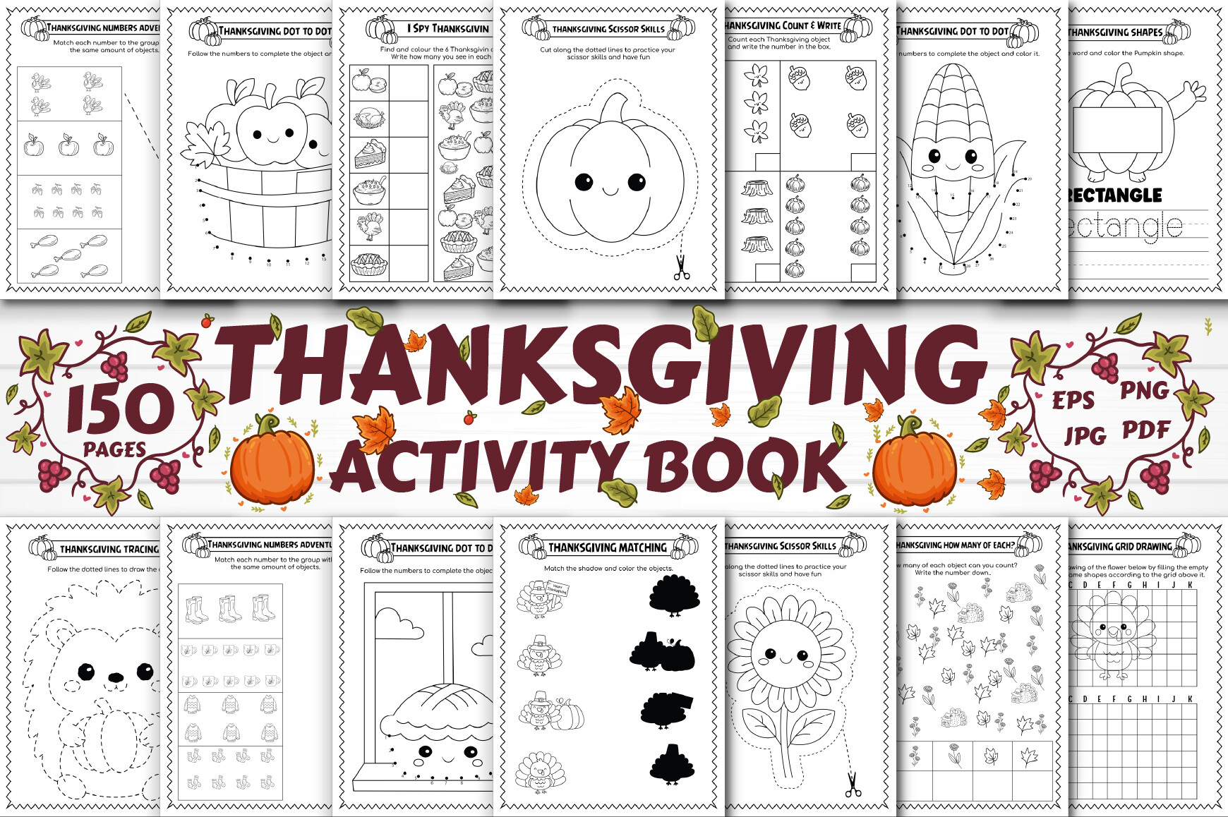 Thanksgiving Activity Book for Kids