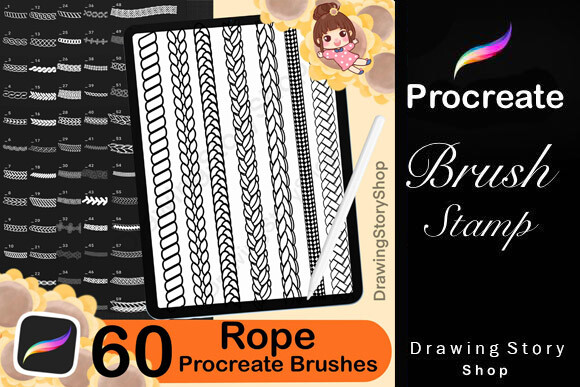 60 PROCREATE ROPE BRUSHES