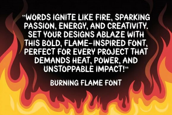 Burning Flame Font - Preview 3