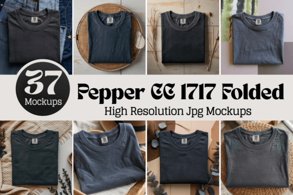 CC1717 Folded T-shirt Mockup Bundle