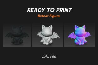 Cute BatCat 3D Print · Creative Fabrica