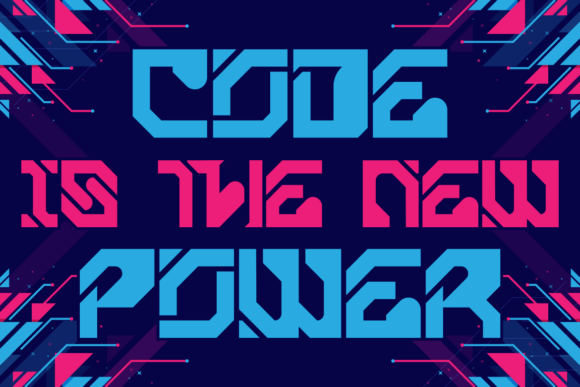 Cyber Cipher Font PNG with transparent background - Preview 1