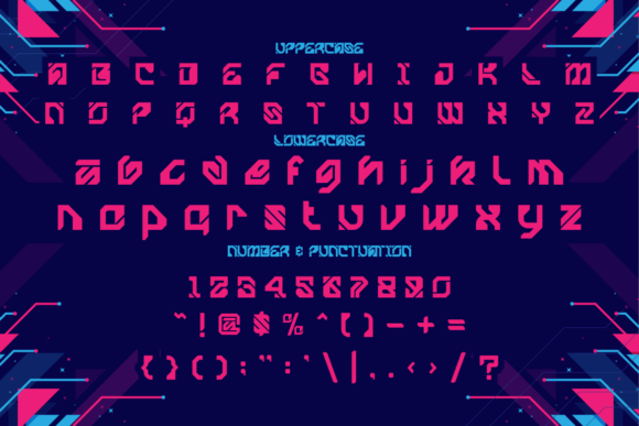 Cyber Cipher Font PNG with transparent background - Preview 4
