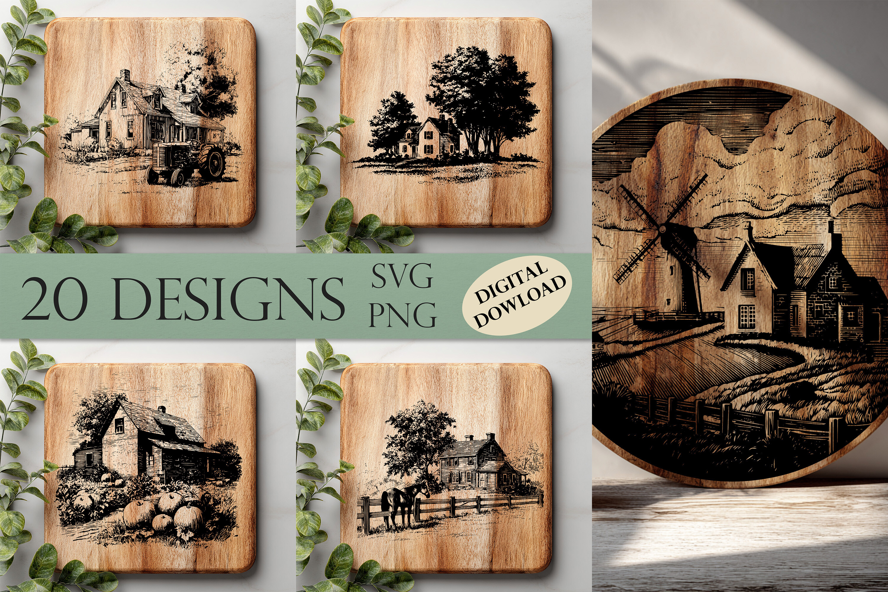 Farmhouse Cutting Board Laser Engraving