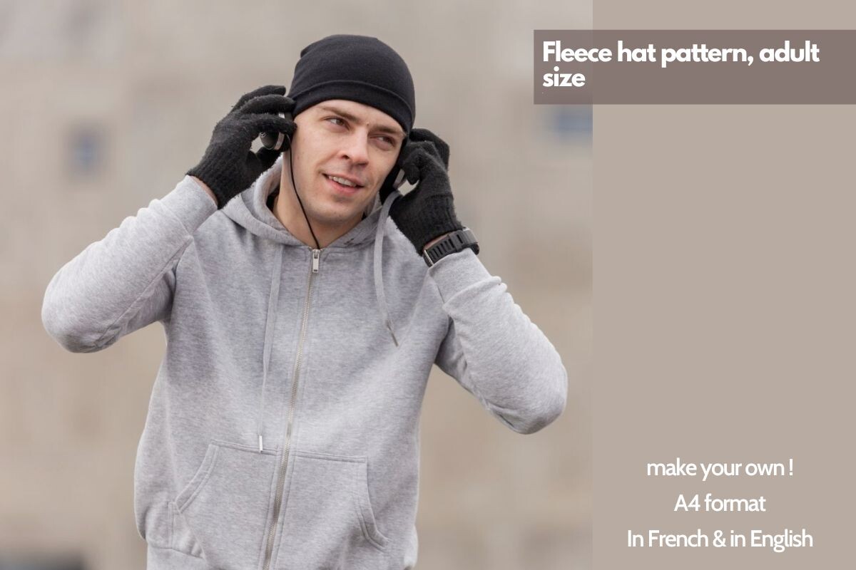 Fleece Hat Sewing Pattern, Adult Size