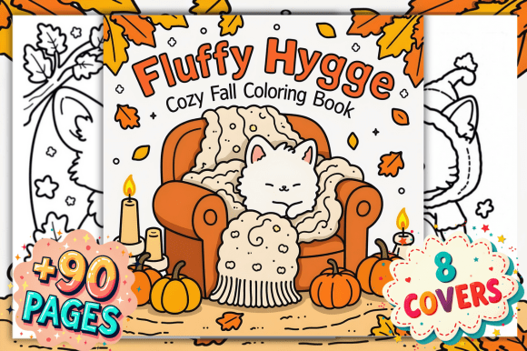 Fluffy Hygge Cozy Fall Coloring Book