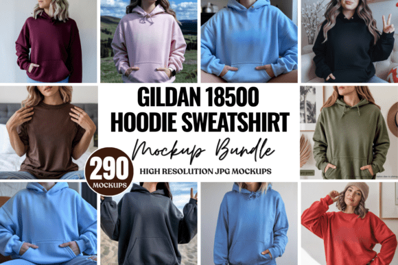 G18500 Hoodie Sweatshirt Mockups Bundle