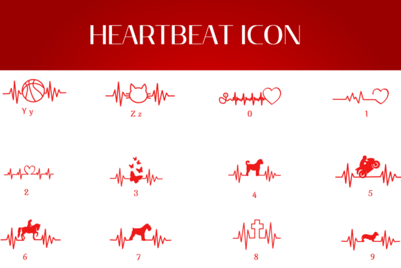 Heartbeat Icon Font - Preview 3