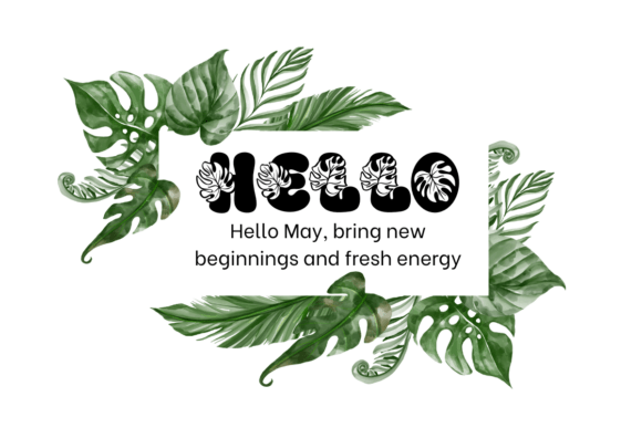 Leaf Monstera Font PNG with transparent background - Preview 1