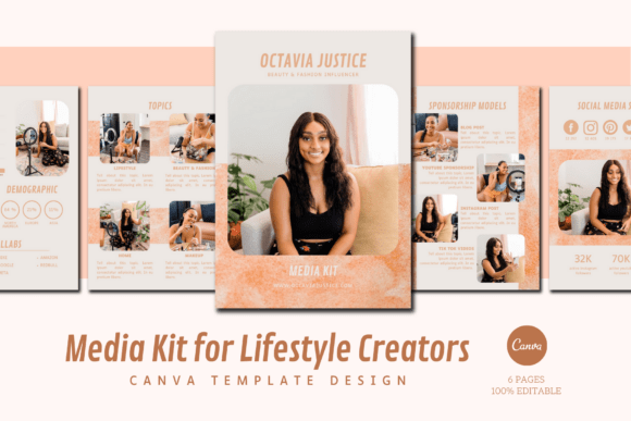 MEDIA KIT Canva Template Influencer Graphic by The Little Lily Studio ...