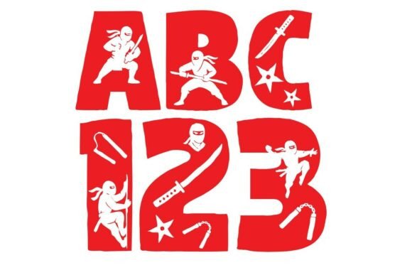 Ninja Warrior Font PNG with transparent background - Preview 2