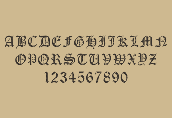 Old English Grunge Font PNG with transparent background - Preview 2