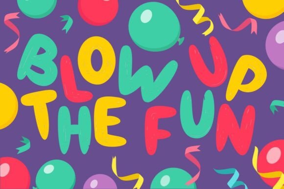 Party Balloon Font PNG with transparent background - Preview 1