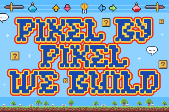 Pixel Quest Font PNG with transparent background - Preview 1