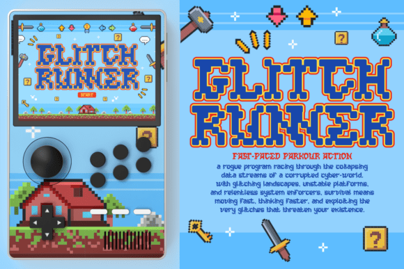 Pixel Quest Font PNG with transparent background - Preview 2