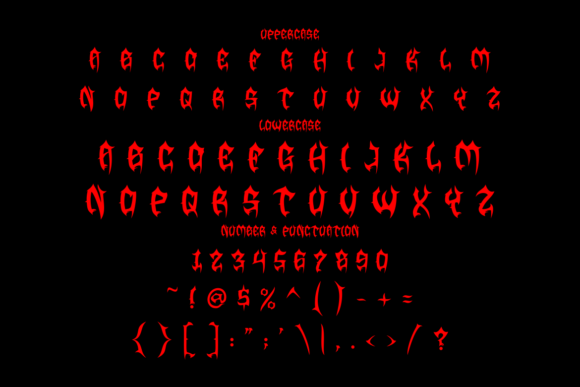 Rusty Gore Font PNG with transparent background - Preview 4