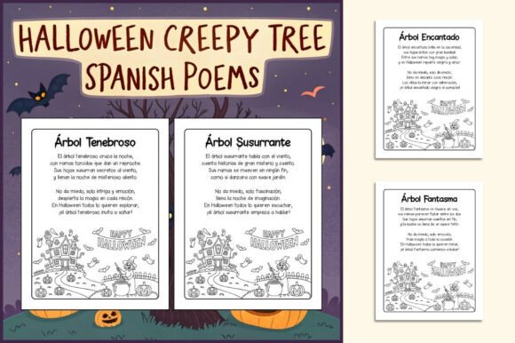 Spanish Halloween Creepy Tree Poems
