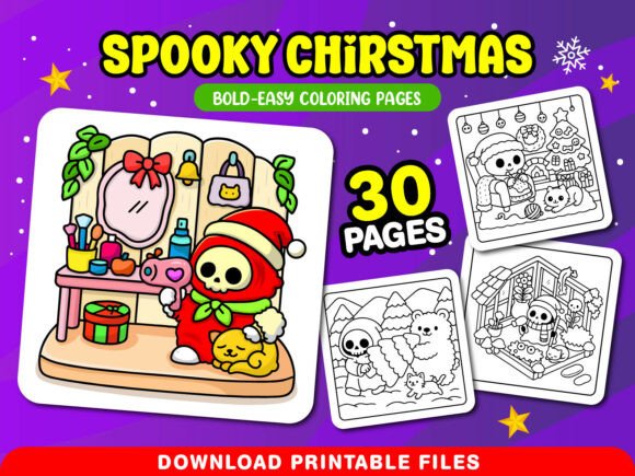 Spooky Christmas Coloring Pages