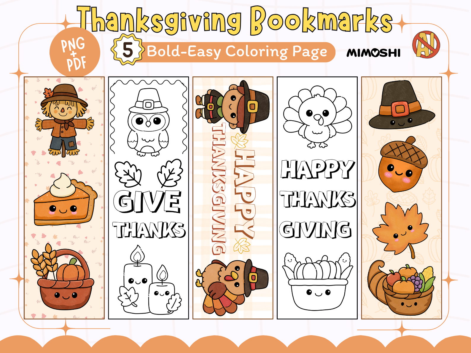 Thanksgiving Bookmarks for Kids