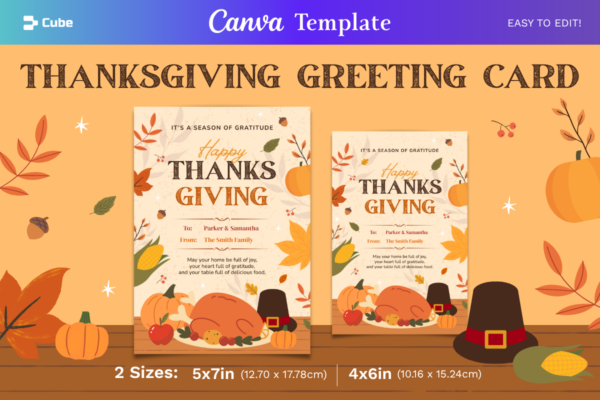 Thanksgiving Greeting Card Canva