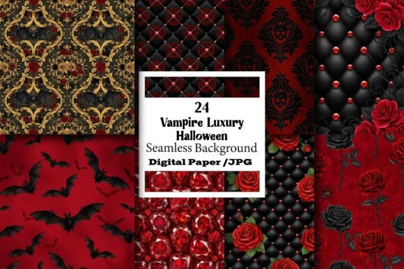 Vampire Luxury Halloween Digital Paper