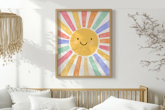 Watercolor Sun Wall Art Print