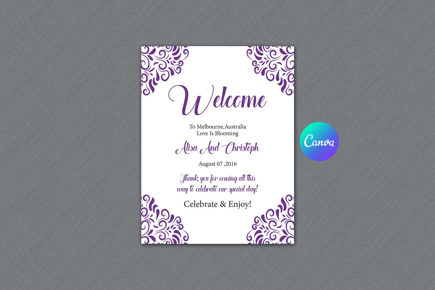 Wedding Welcome Basket Tag