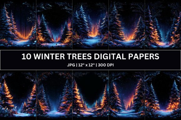 10 Winter Forest Digital Paper