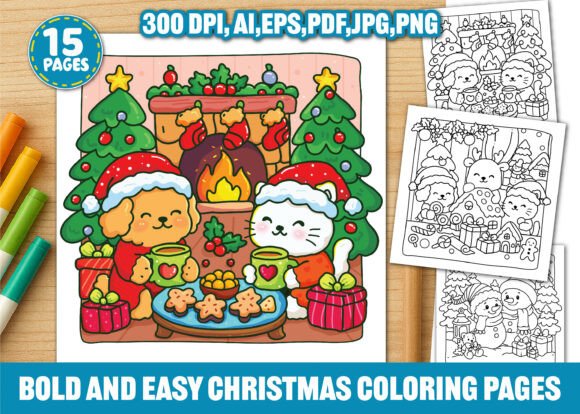 Bold and Easy Christmas Coloring Pages