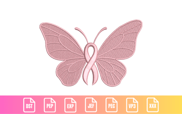 Butterfly Ribbon Breast Cancer Awareness