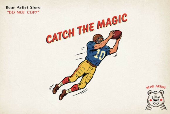 Catch the Magic, Retro Football PNG