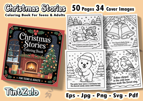 Christmas Stories Coloring Pages - KDP