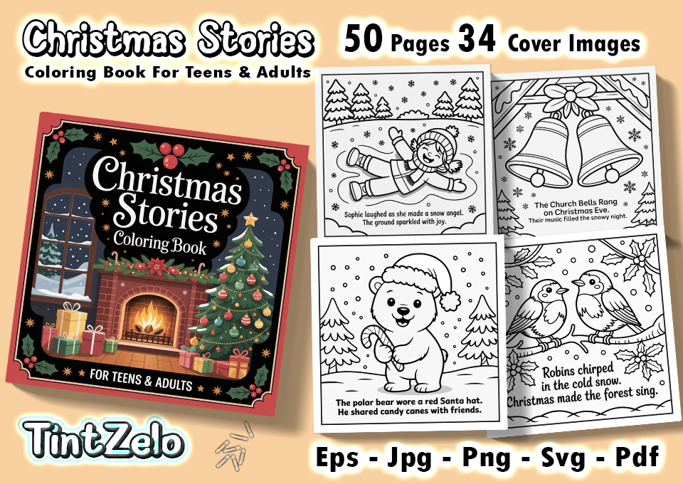 Christmas Stories Coloring Pages - KDP