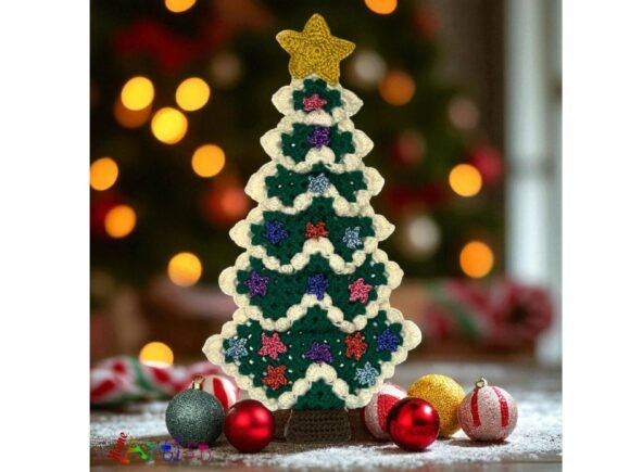 Crochet Christmas Tree Applique Pattern