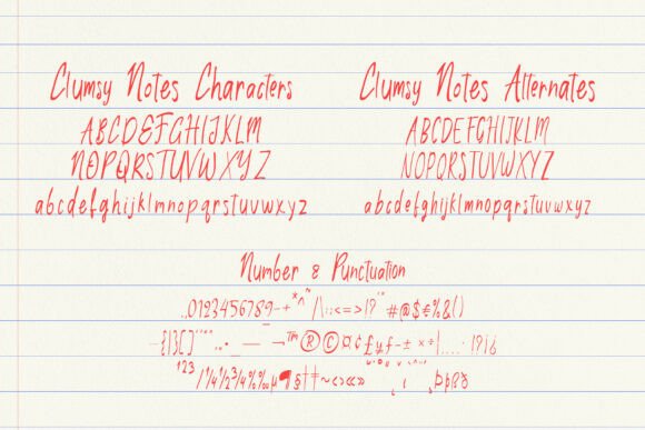 Clumsy Notes Font - Preview 6