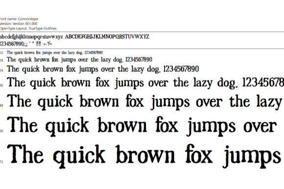 Connorstype Font - Preview 1