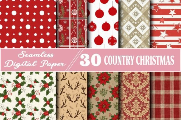 Country Christmas Digital Paper