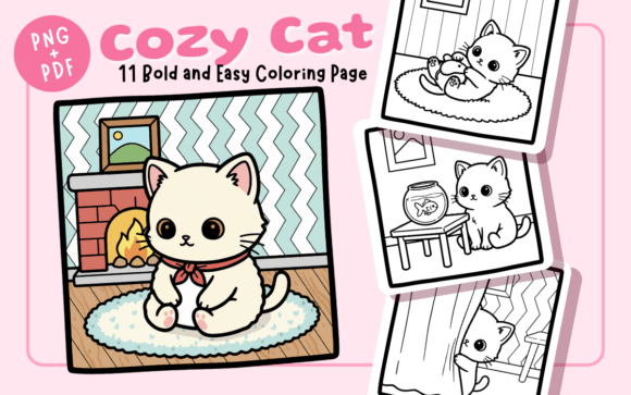 11 Cozy Cat Coloring Pages Bold and Easy