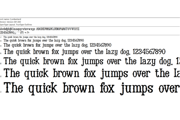 Cumberland Font - Preview 1