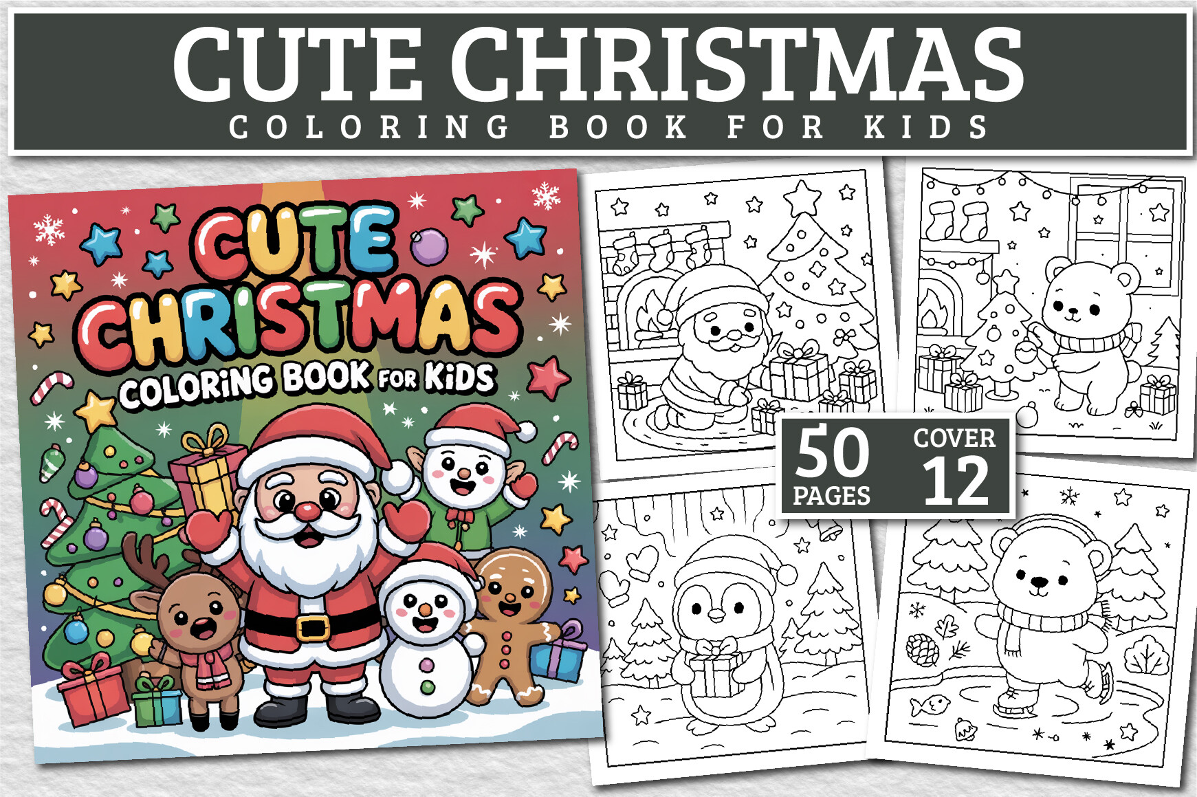 Cute Christmas Coloring Book for Kids