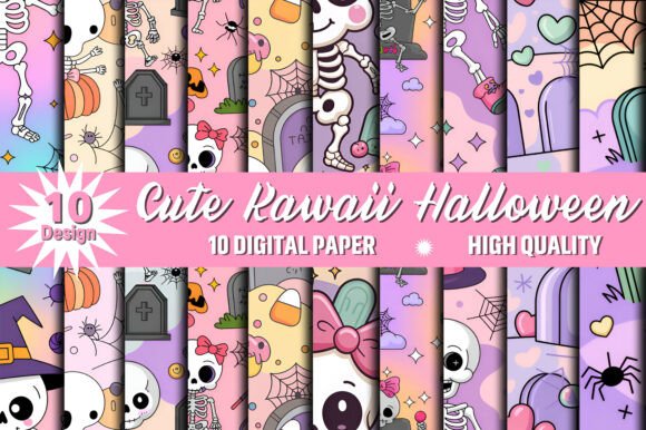 Cute Kawaii Halloween Background
