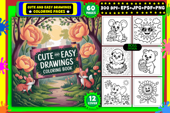 Cute and Easy Drawings Coloring Pages