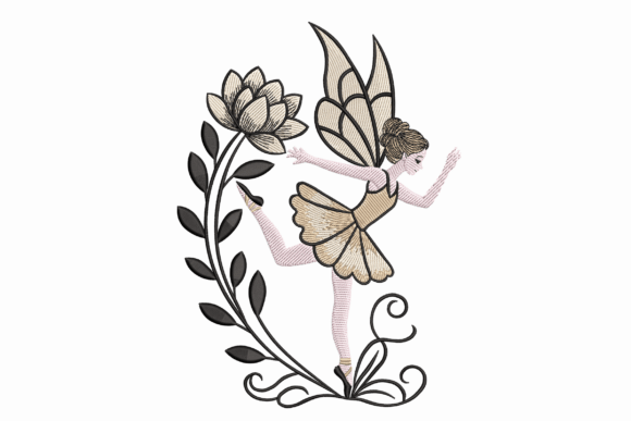 Elegant Fairy and Lotus Flower