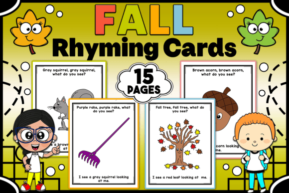 Fall-Themed Rhyming Cards