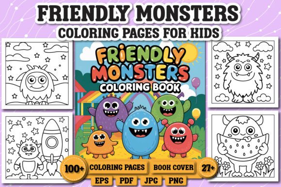 Friendly Monster Coloring Book for Kids