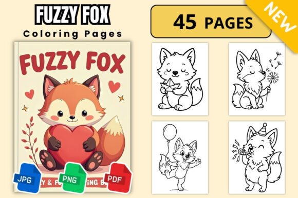 Fuzzy Fox Coloring Pages for Kids
