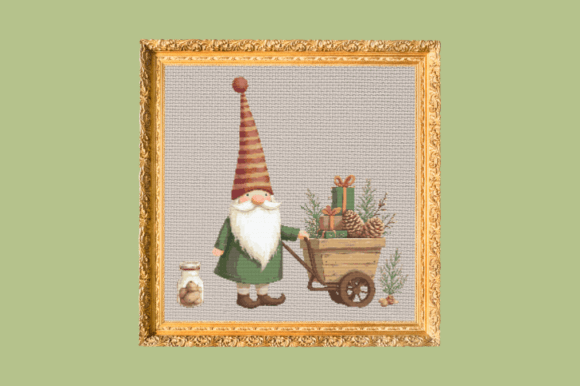 Gnome with Holiday Cart
