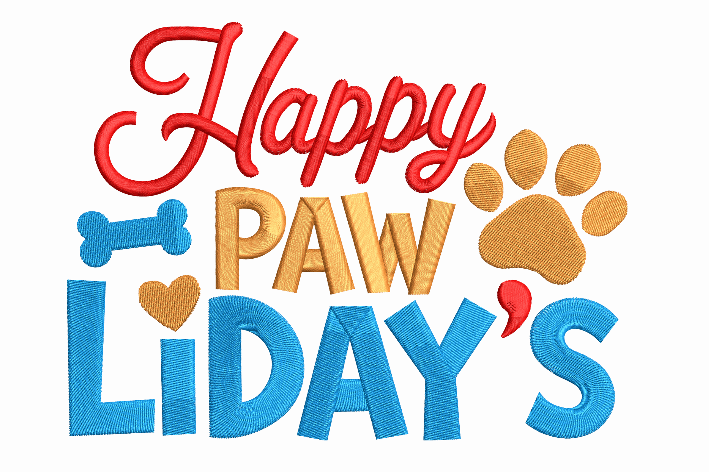 Happy Pawlidays Dog Paw