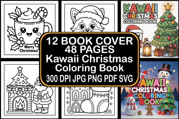 Kawaii Christmas Coloring Book